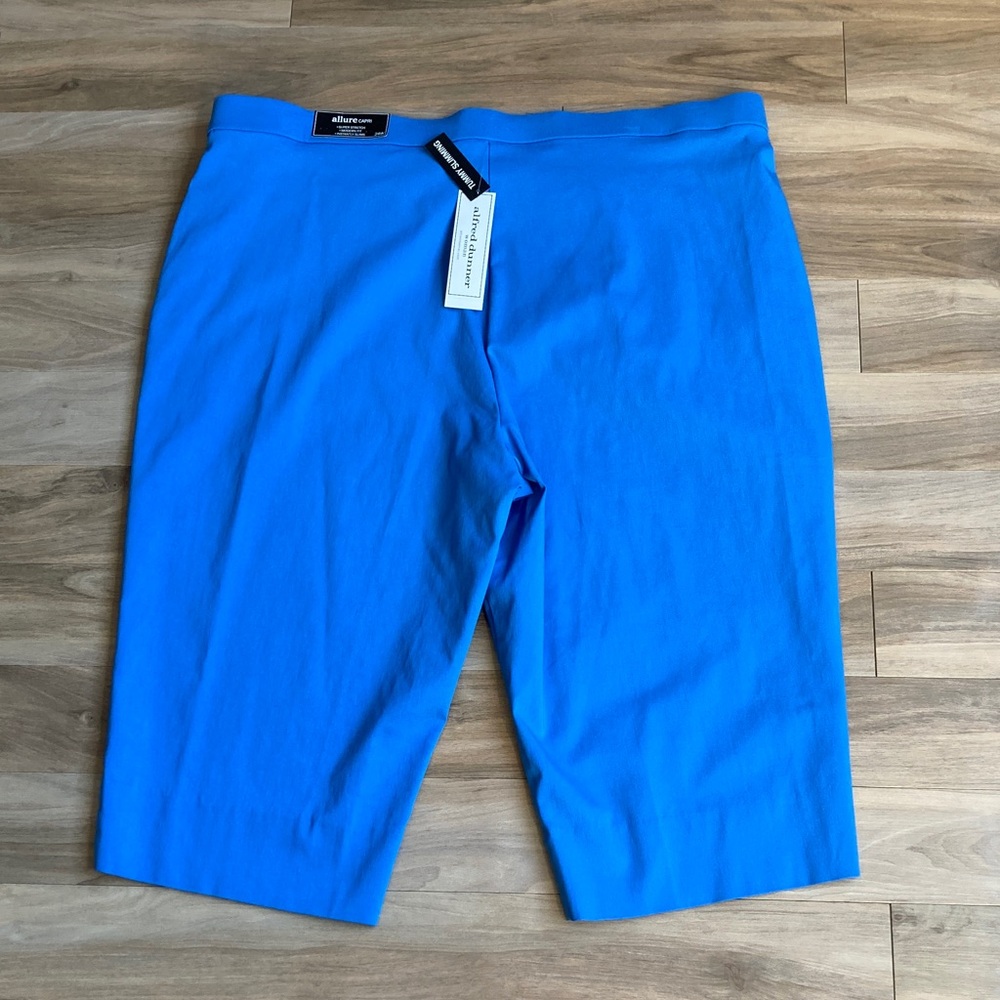 Alfred Dunner allure Capri pant tummy slimming super stretch azure blue 24W - Picture 7 of 17